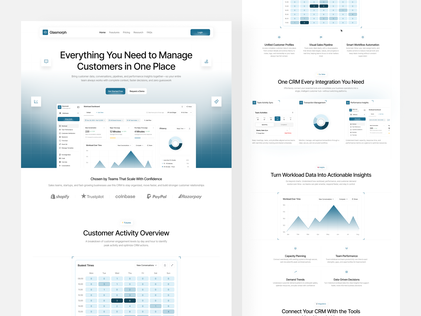 Operational CRM Saas - Landingpage branding clean cool crm dashboard design graphic design landingpage product productdesign ui uidesign uiux ux website