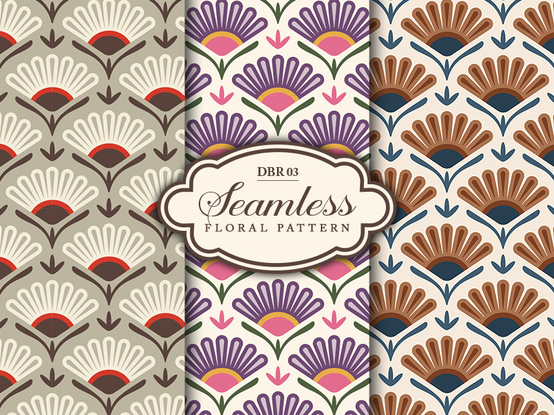 Floral Seamless Pattern: DBR 03 digital paper fabric print illustration repeat pattern seamless pattern surface pattern textile design tile pattern