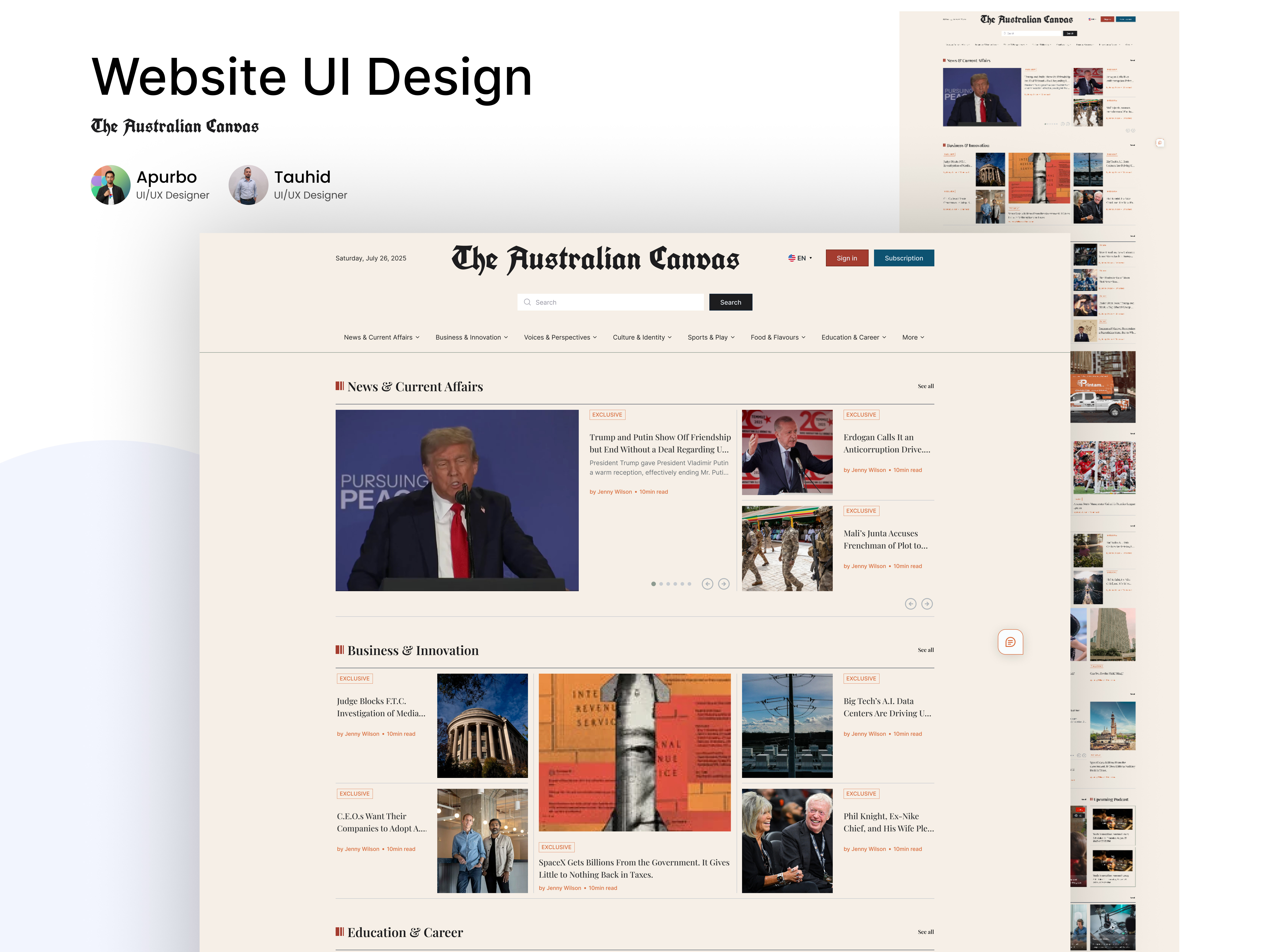 Example of Premium Single Page Landing Page   UI/UX