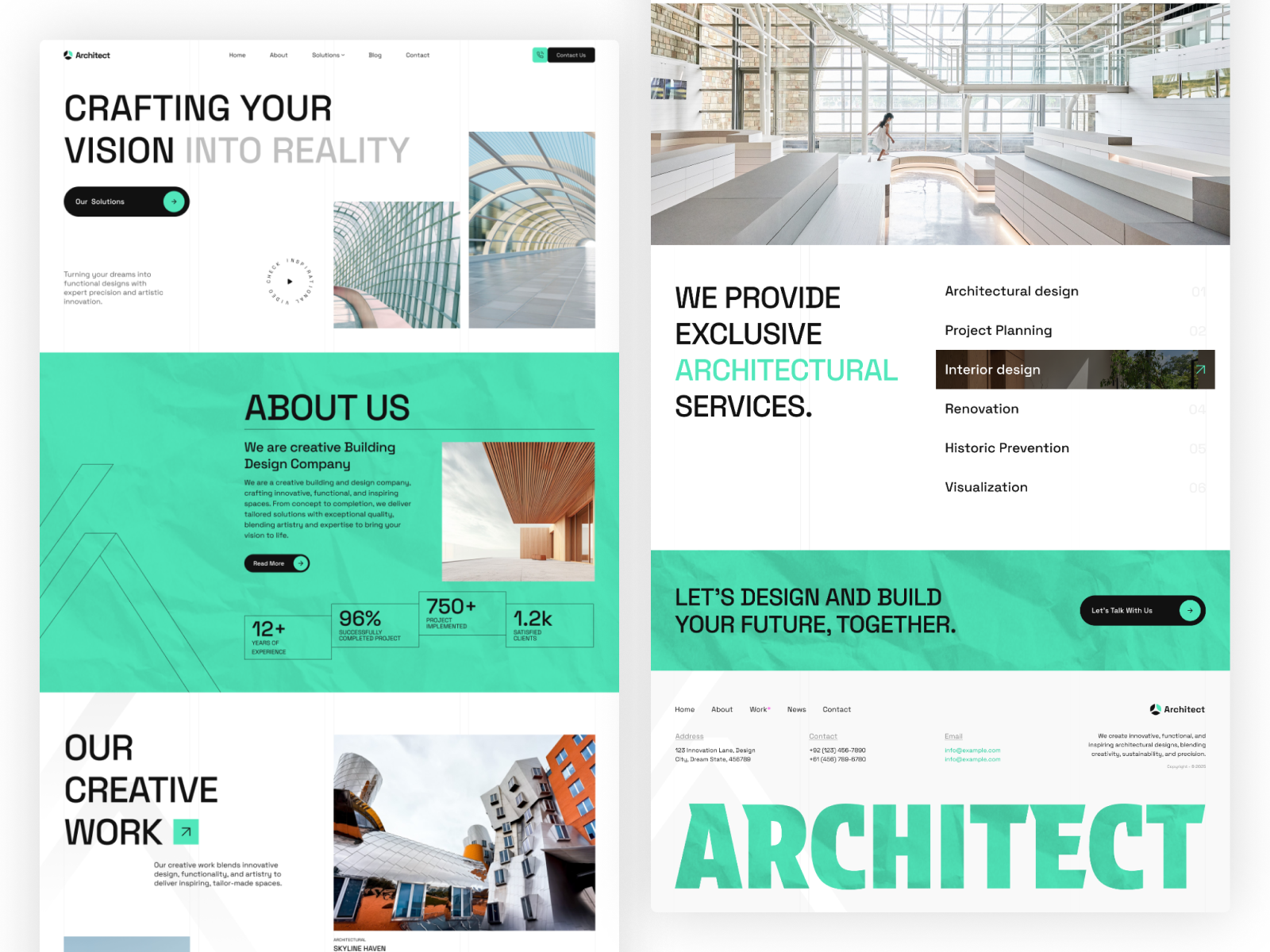 Allia | Architect Landing Page Figma Template alia architect architecture figma graphic design landingpage ui