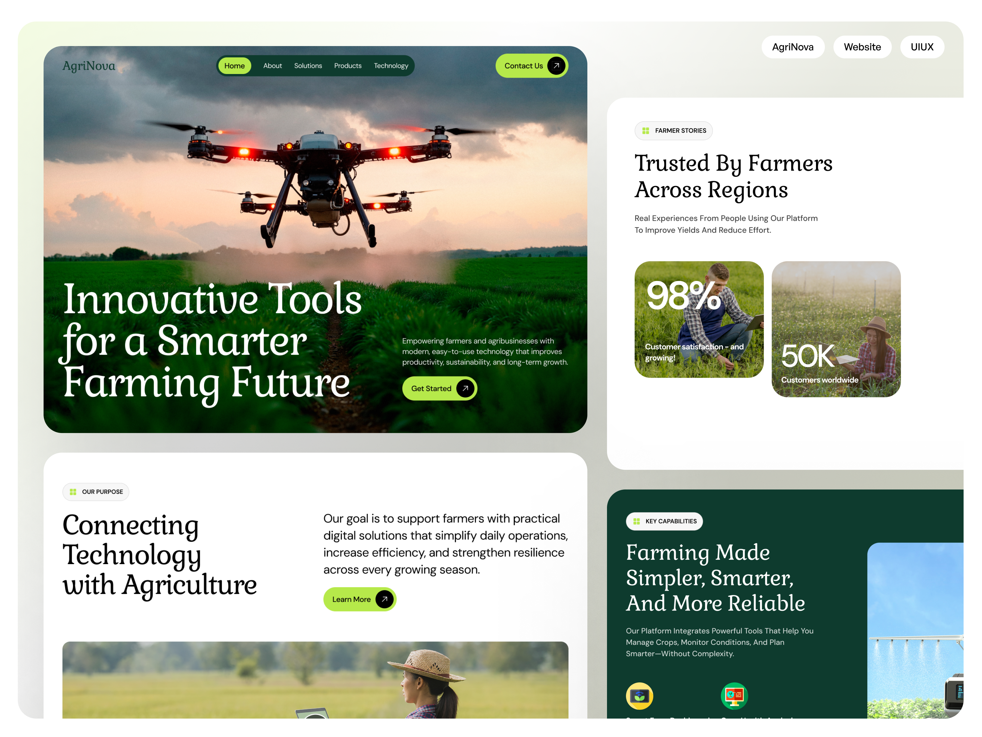 Example of Agriculture Tech Product Website Modern Web Design