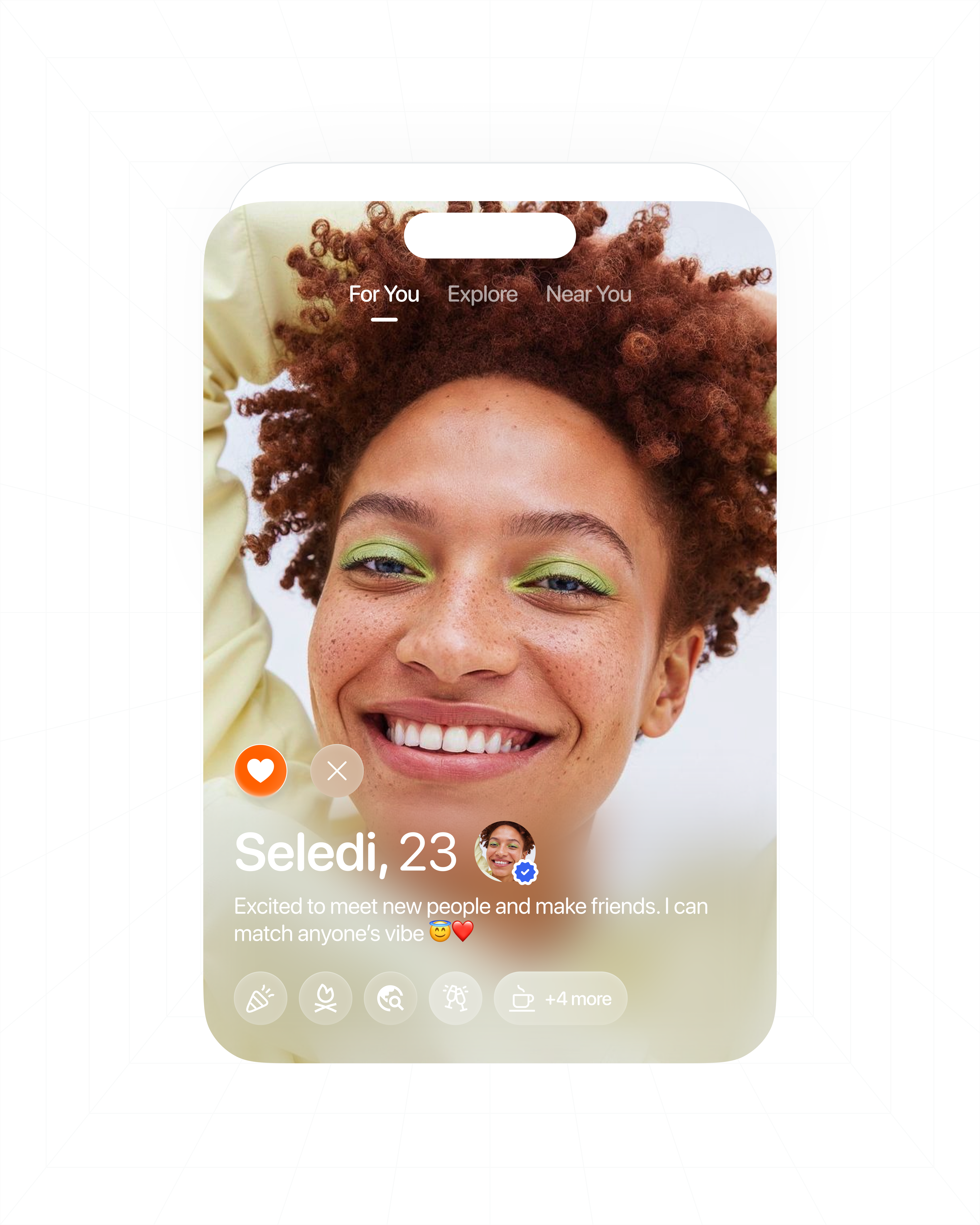 Dating Card Component card clean minimal social media app startup tech ui ux widget