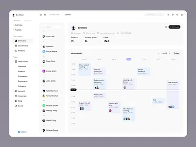 Schedule - Made with SnowUI dashboard ui kit