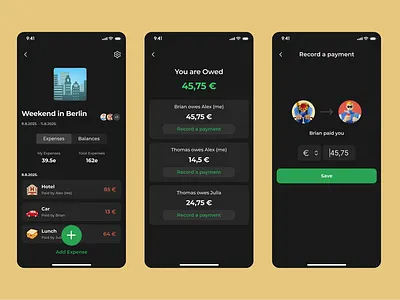 SplitTrip - Expense sharing mobile app concept mobile app ui ui design ux ux design web design