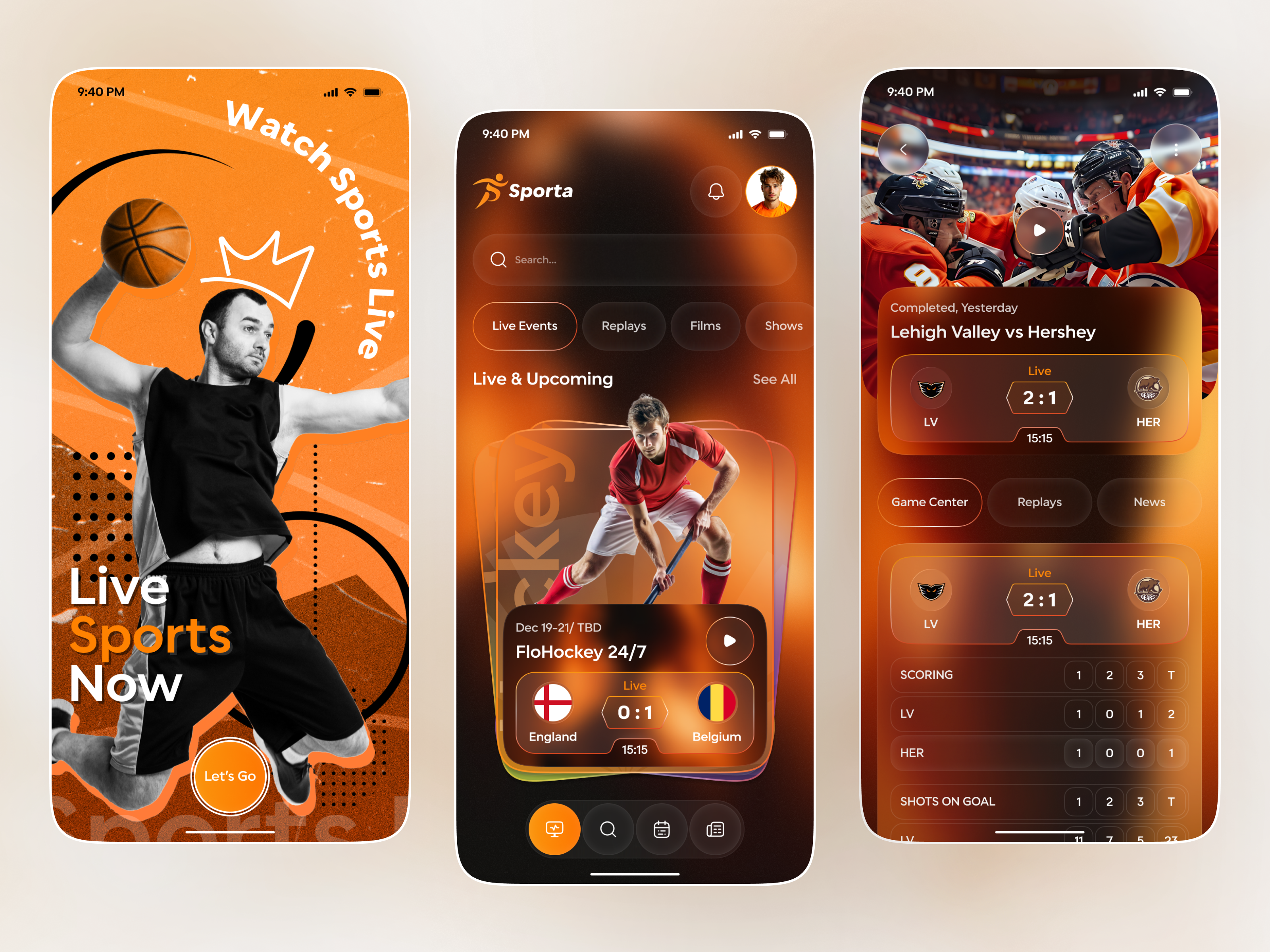 Live Sports Streaming App UI – Match Scores, Events & Replays app app design design ios live sports match tracking mobile mobile app score app sports sports app sports ui streaming app ui uiux