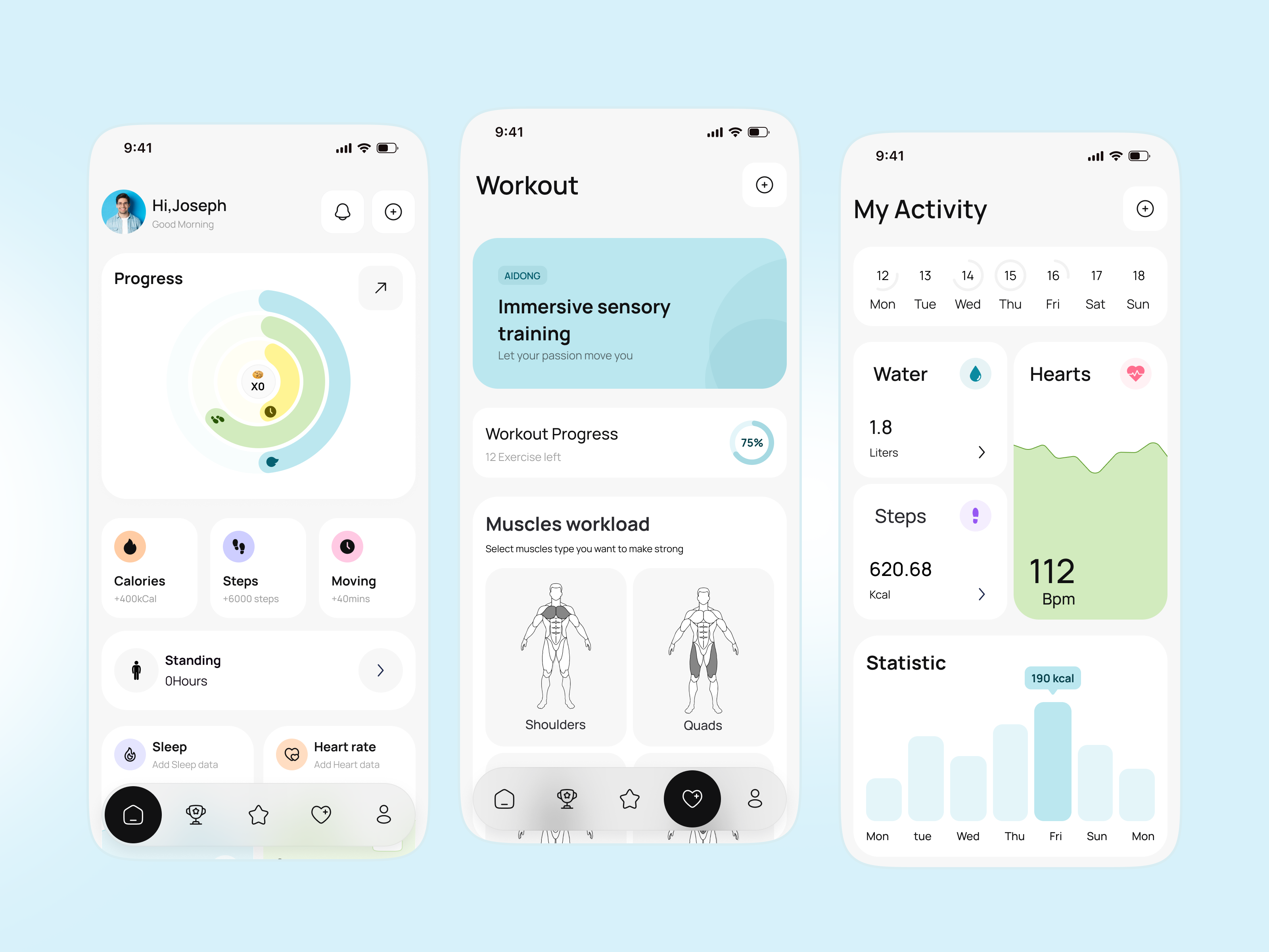 Fitness Tracker Mobile App activity tracker app design fitness app fitness tracker mobile app health app health tracking ios app mobile app product design ui ux design workout app