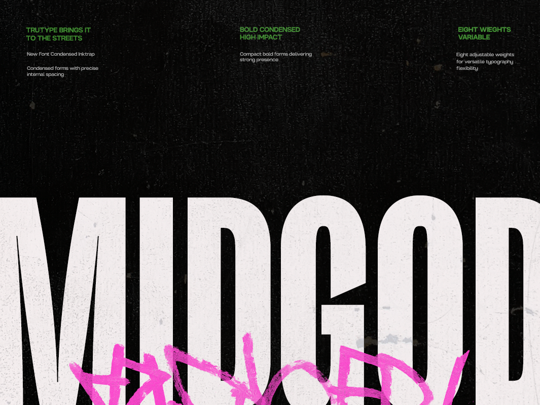 TRT Midgod branding clean condendsed design display display font elegant font font family graphic design inktrap modern poster sans font sans serif tall variable