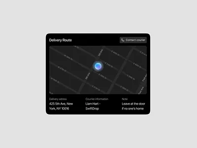 Delivery Route UI component dark dark theme delivery design designer figma modal ui uiux uiuxdesign ux