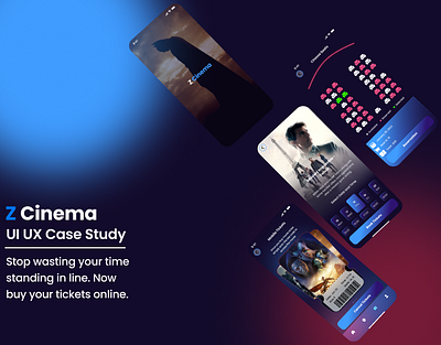 Z Cinema UI/UX Case Study app design ui ui design uiux design ux ux design