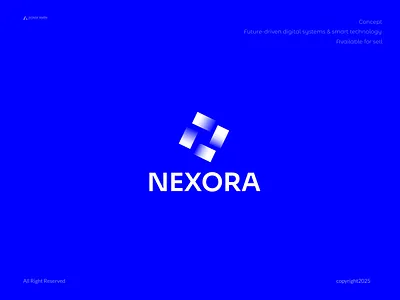 Nexora tech logo abstract logo ai logo app logo artificial intelligence b2b technology blue gradient cloud technology digital system fintech logo futuristic logo geometric logo minimal logo modern logo modular design nexora saas logo software company startup branding tech logo technology brand