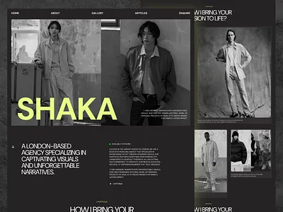 SHAKA - Modeling Agency Website Landing Page agency animation beauty brand branding clean creative elegant fashion landing page landing page design minimal modern people photography portrait ui uiux web design