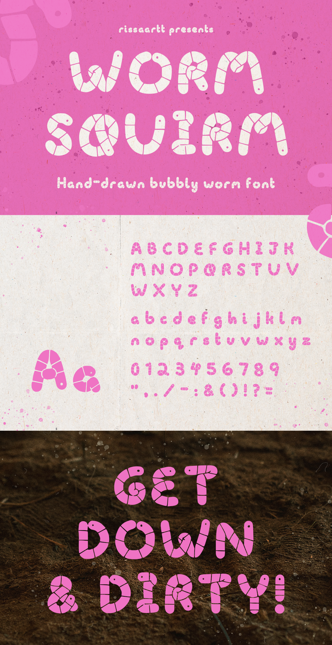 Worm Squirm Typeface Design graphic design illustration procreate typeface typeface design ui