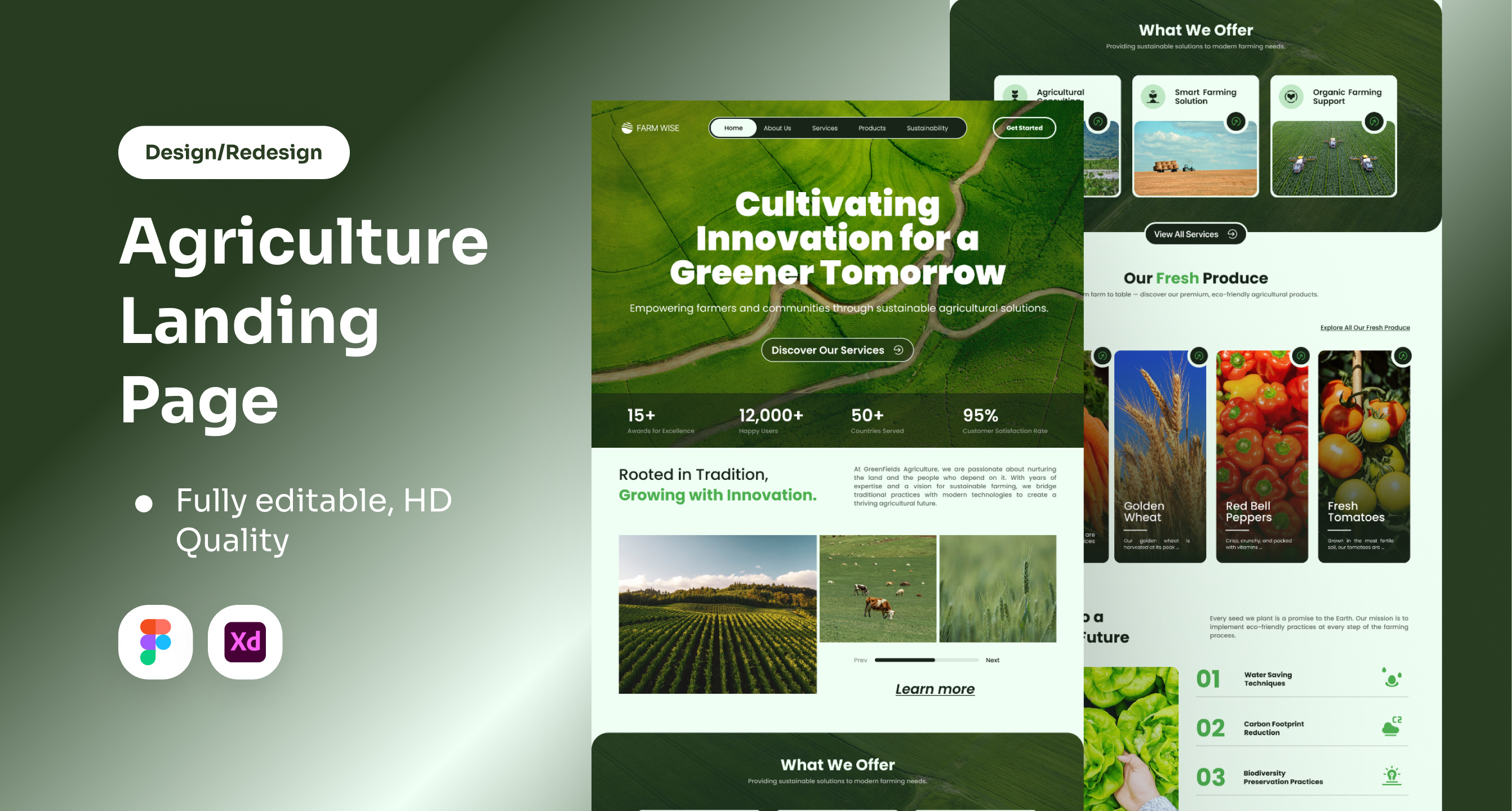 Agriculture Landing Page Service adobexd agriculture business figma graphic design landingpage landingpagedesign minimalist modern ui ux websdesign website websitedesign