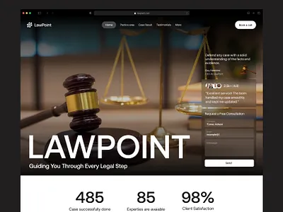 Modern Legal Services Landing Page & Website landing page law agency law agency landing law firm hero section law firm website legal startup website legal tech ui design modern web design responsive law agency ui ux ui law firm website website inspiration