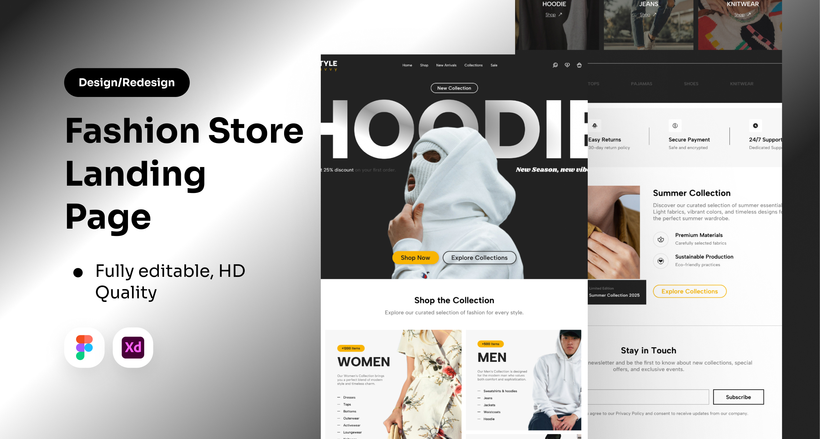 Fashion Store Landing Page Service adobexd business fashion figma graphic design landingpage landingpagedesign marketing minimalist modern productpage professional prototype prototyping store ui ux webdesign website websitedesign
