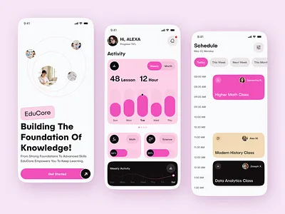 E-Learning Mobile App UI app design e learning education education app ios app learning app mobile app mobile app design online elearning product design study app ui design uiux ux design