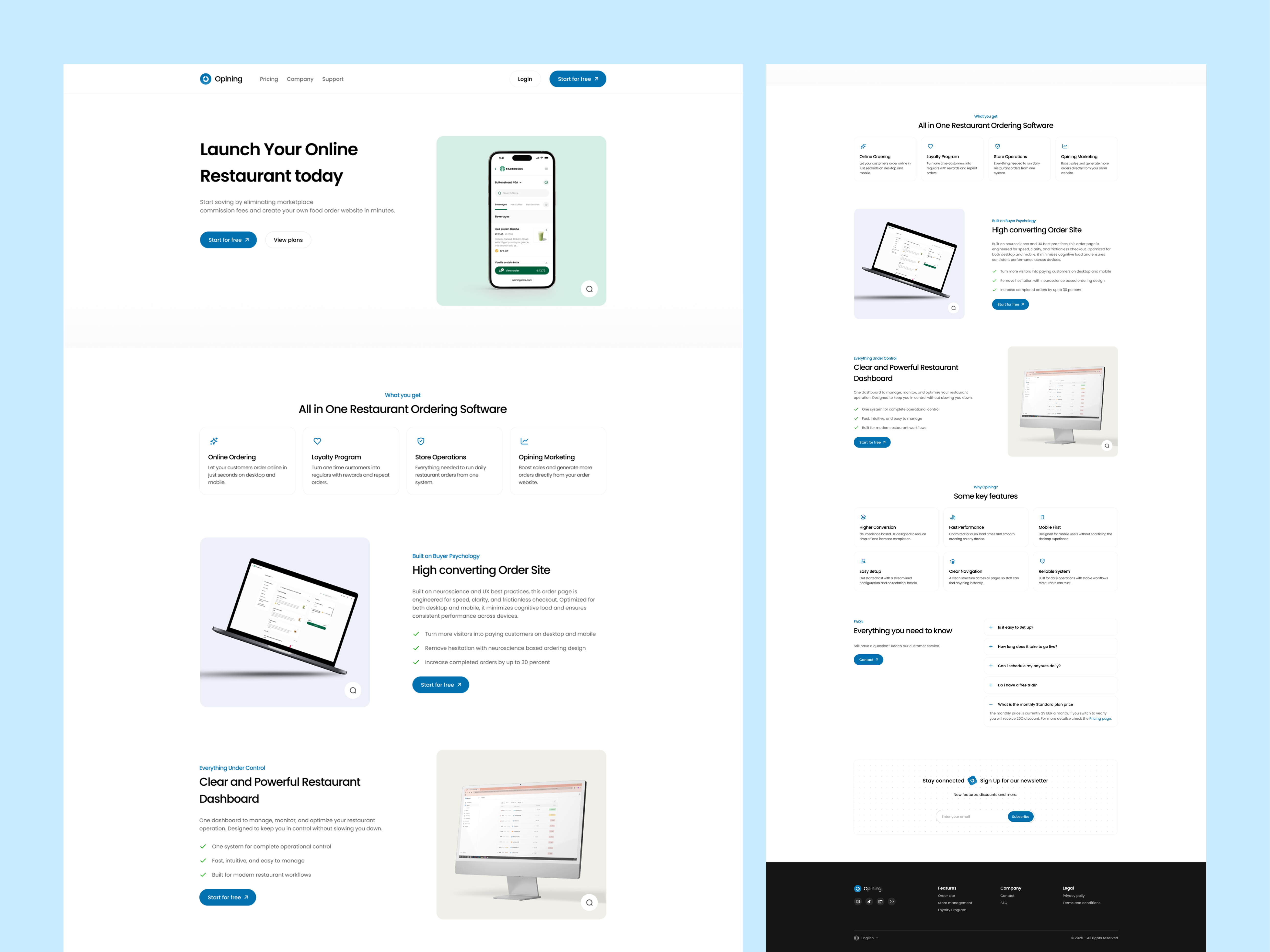 Landing Page for a Restaurant SaaS Platform branding landingpage logo saas ui