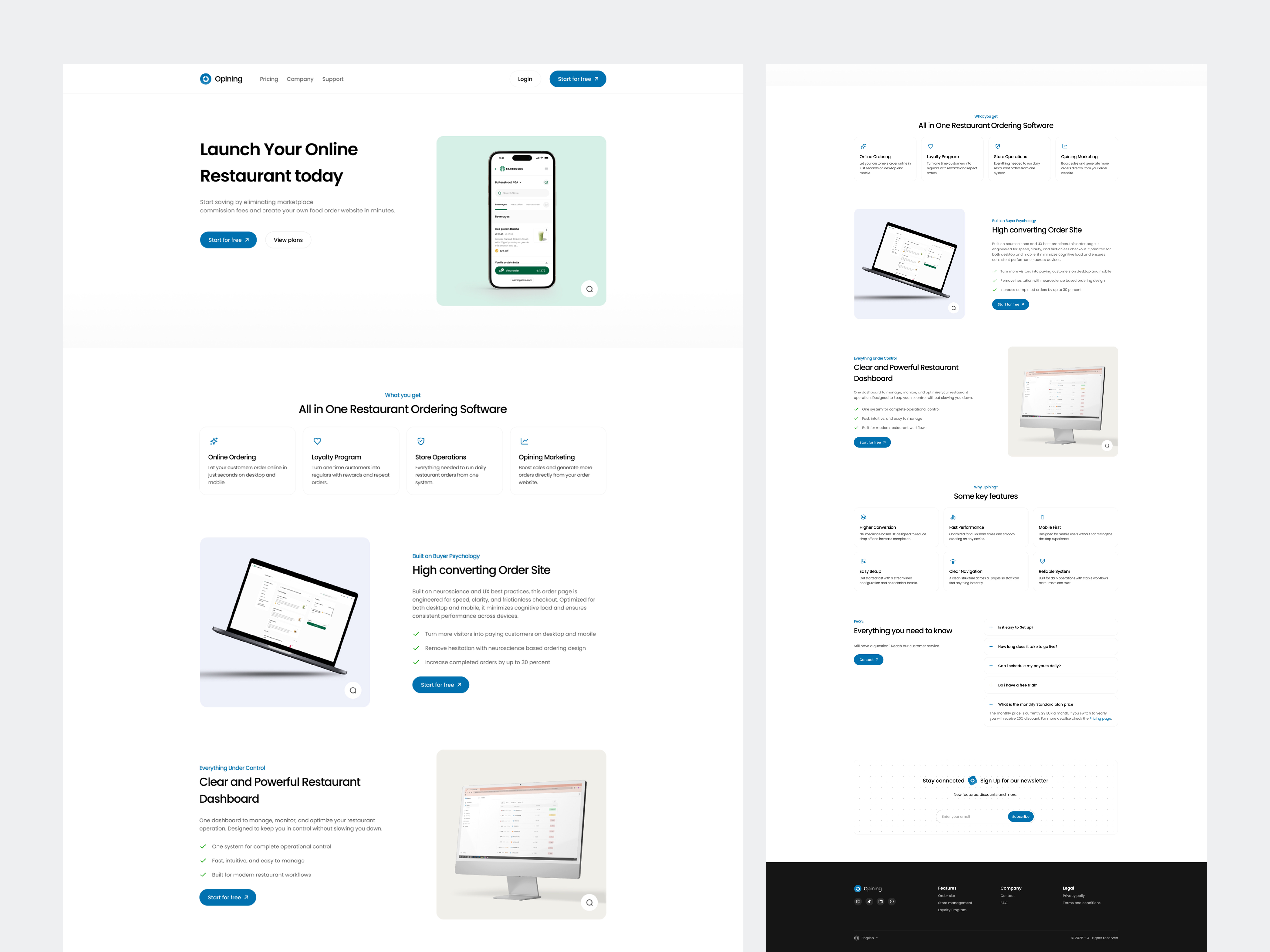 Landing Page for a Restaurant SaaS Platform branding landingpage logo saas ui