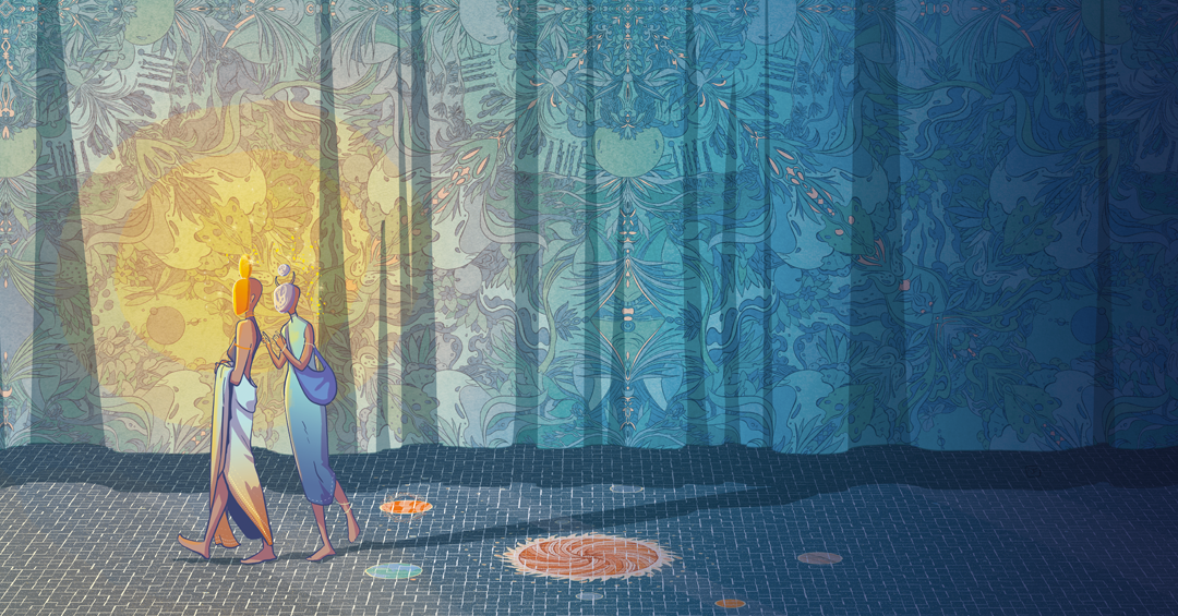 Moon and Sun characterart digitalart ethereal fantasyart illustration narrativeart pattern photoshop procreate storytelling