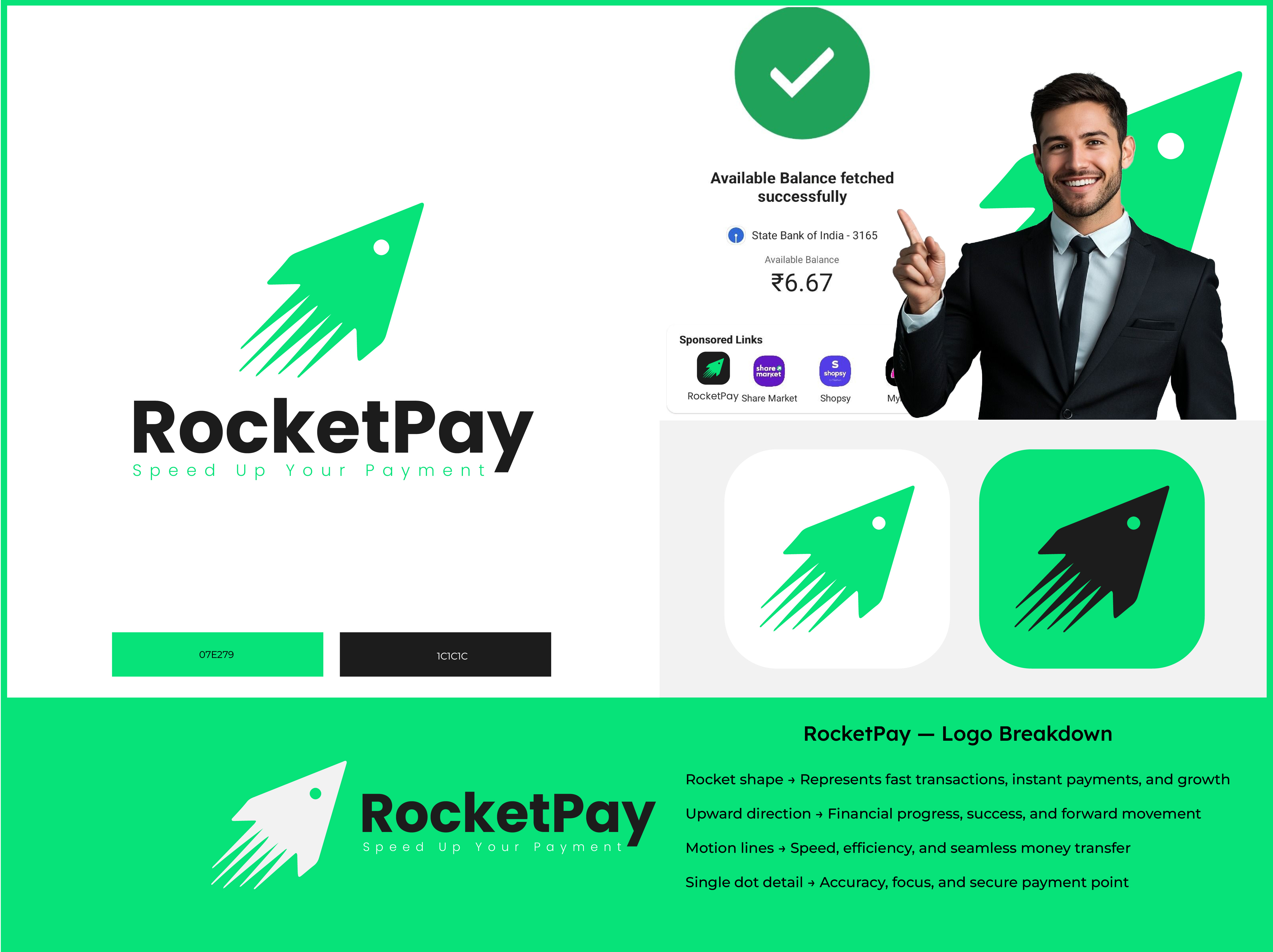 🔥 RocketPay – Modern Fintech & Digital Payment Logo Design 🔥 brand branding design graphic design illustration logo motion graphics typography vector