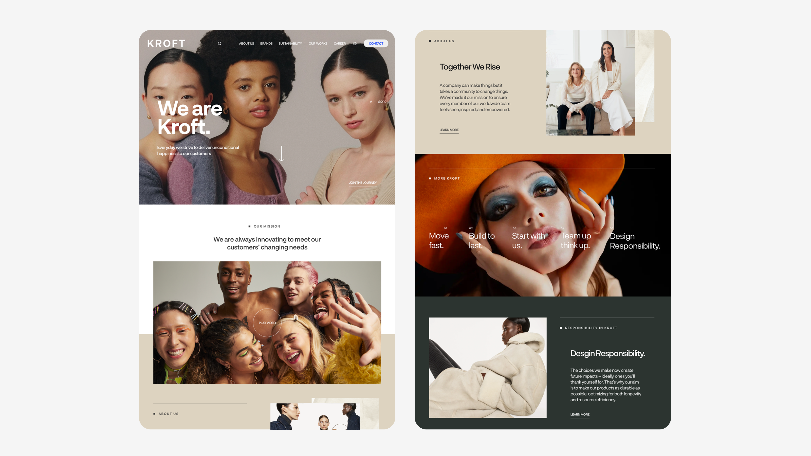 Kroft Home animation clean concept creative design layout typography ui ux