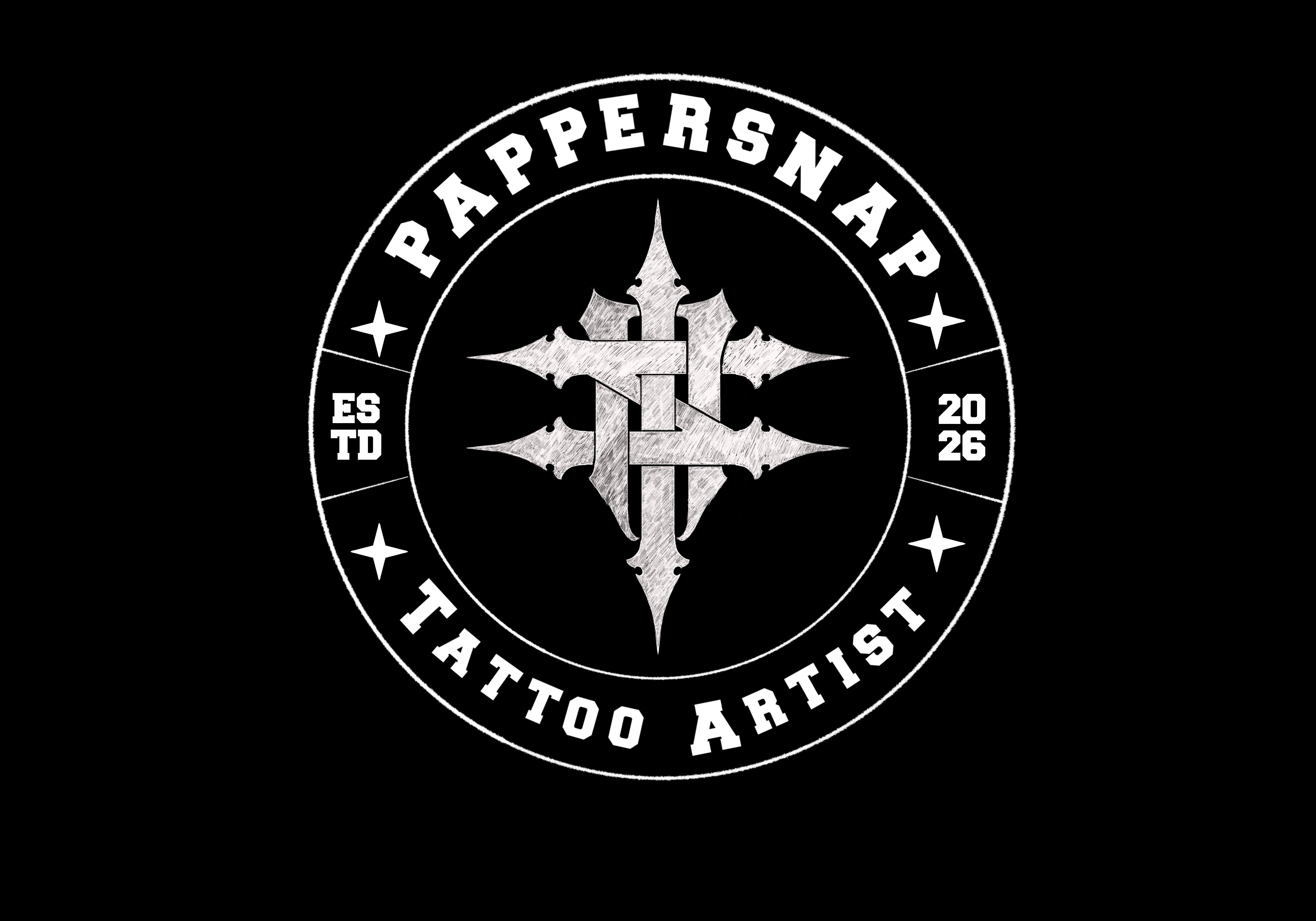 Papper snap Monogram and Lettering logo for Tattoo artist animation bourbon branding clothinglogo design graphic design illustration letteringlogo logo logotype monogramlogo tattoo tattooartist tattooartistlogo tattoologo typography vector victorianlogo vintagelogo vodka