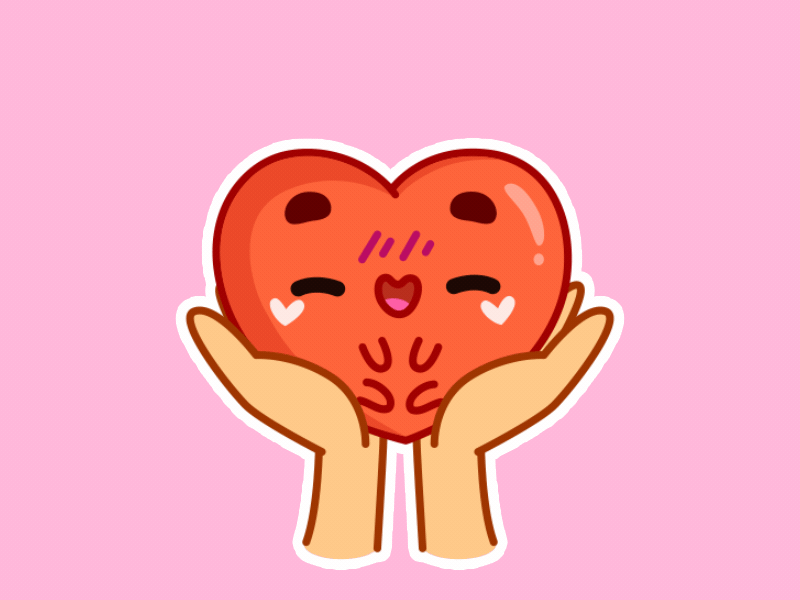 Happy Valentine’s Day! 💗 animation cute design graphic design happy heart hug illustration love motion graphics stikers valentines day