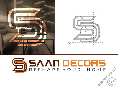 Logo design for Saan Decors adarshthambi branding decor decor logo ds logo graphic design home decor illustration interior design logo interior logo logo logo designer india logo designer kerala logomark minimal monogram sd sd logo vector