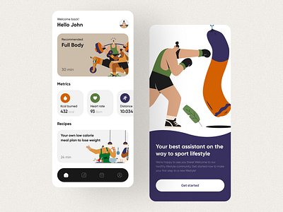 Fitness App UI design fitness app gym healthy lifestyle light mode mobile app sport training ui ux