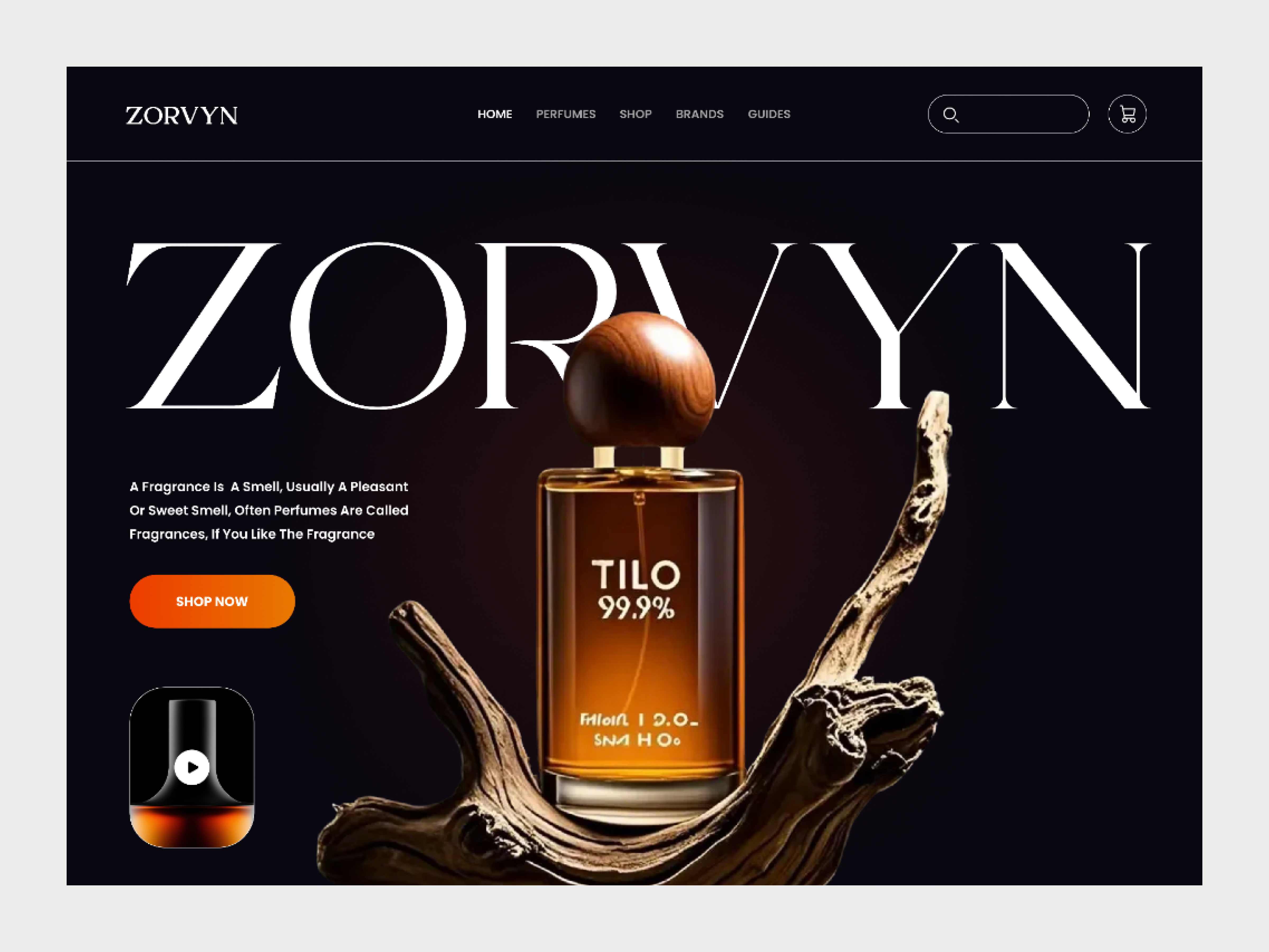 ZORVYN - Redesign Perfume Website Landign Page Design. agency services e commerce e commerce website landing page perfume e commerce website perfume landing page perfume website design product design startup service ui ux website