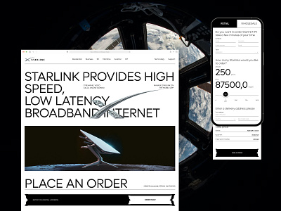 Redesign of the Starlink home page clean concept creative cyber electronics future innovation inspiration minimal modern planets space spacex starlink technology tesla ui ux webdesign website