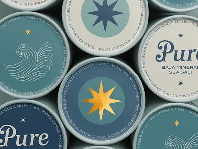 Pure - Brand Identity for Baja Mineral Sea Salt branding design graphic design hand draw health identity illustration label mineral packaging product salt visual waves
