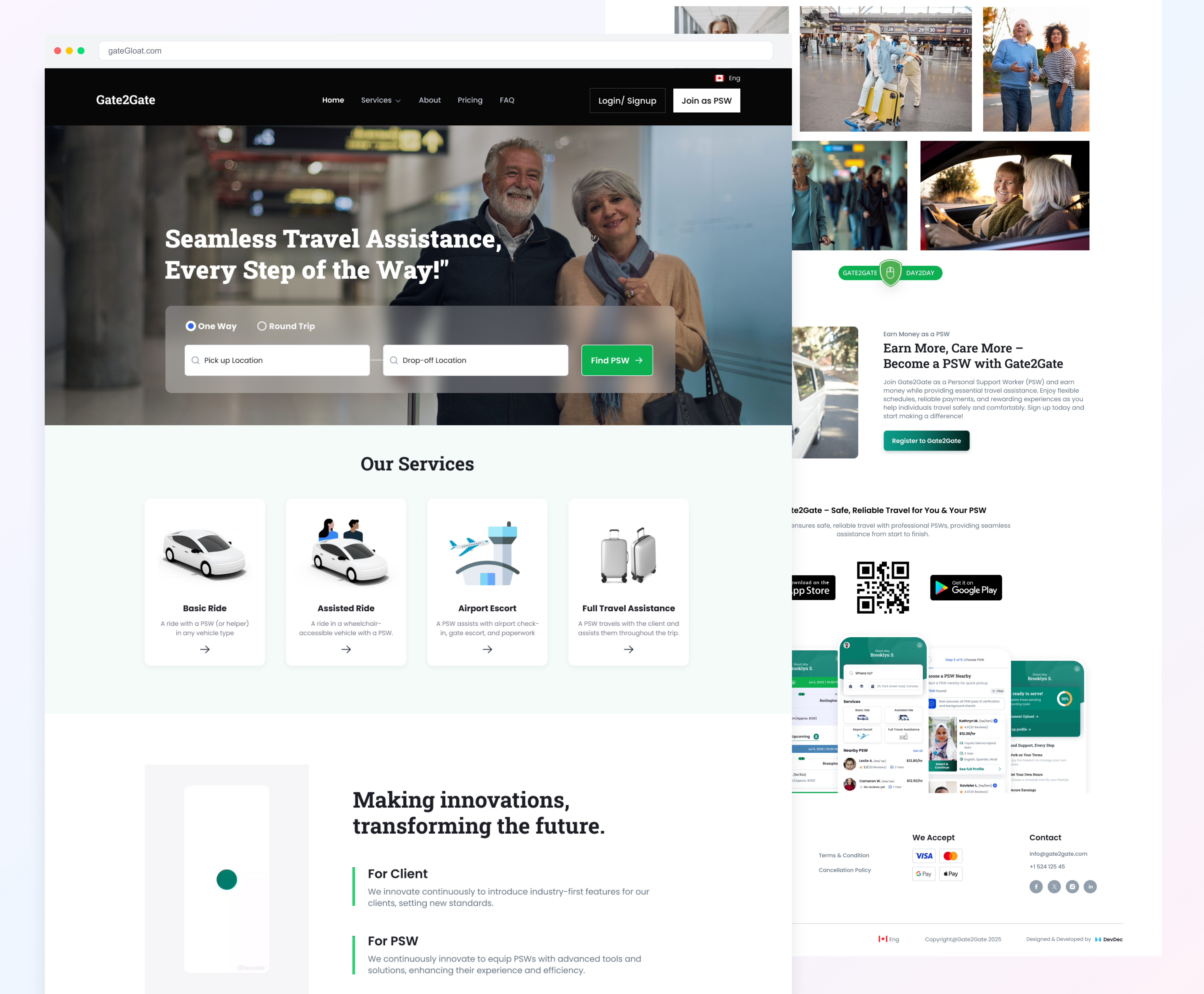 Gate2Gate — Accessible Travel Assistance Landing Page ✈️ design landingpage travel assistance user experience ux