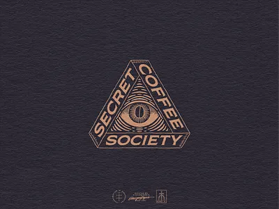 Secret Coffee Society Brand Design antique brand design brand identity branding branding design coffee dark engraving evil hand drawn identity design illustration logo logo design moody occult secret society vintage visual identity