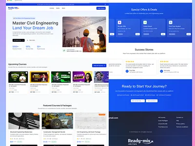 ReadyMix Job Care — Civil Engineering LMS Platform 📐🏗️ civil engineering landingpage lms
