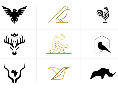 BEST LOGO COLLECTION #2025 africa animal logo antler bird branding deer design endr id logo minimalist rhino rooster simple sophisticated vector