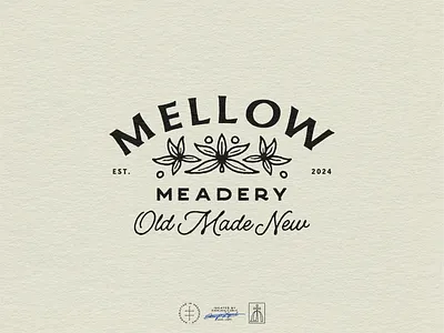 Mellow Meadery Tertiary Logo brand design brand identity branding branding design flower flowers hand drawn identity design logo logo design logotype minimal minimal logo script typographic typography vintage vintage logo visual identity wordmark