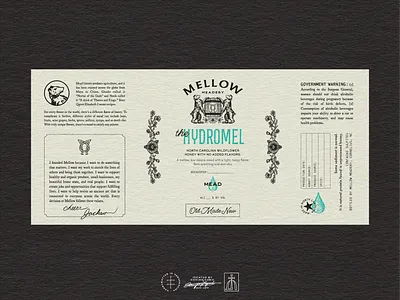 Mellow Meadery Label Design alcohol beverage bottle label brand design brand identity branding branding design drink hand drawn identity design label label design logo logo design mead meadery packaging packaging design vintage visual identity