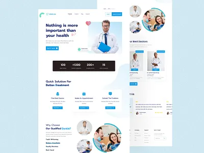 Medical Landing Page Website Design clinic dental doctor doctors healthcare hero section homepage hospital landing page medical medicare medicine ui uiux ux website