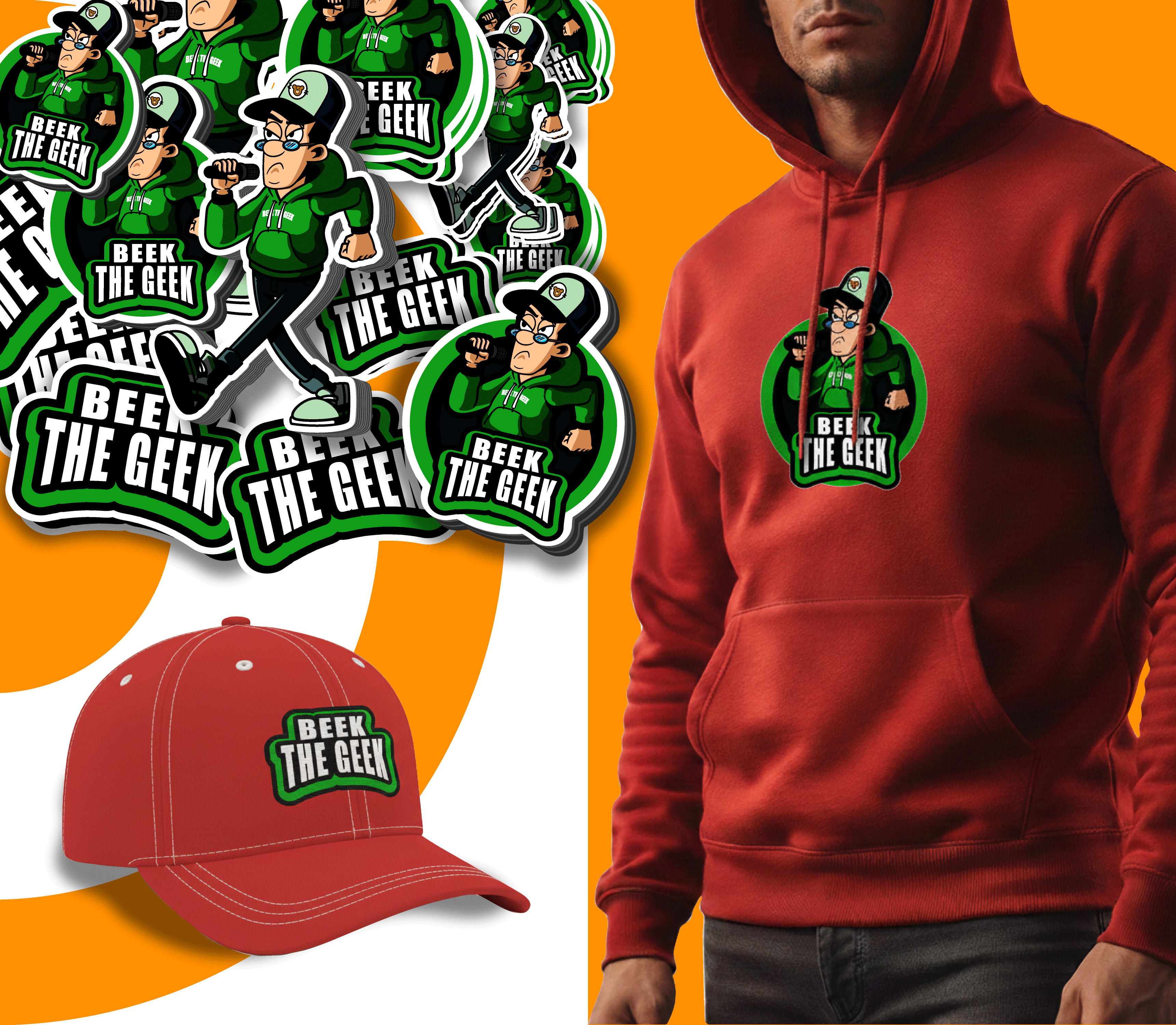 BEEK THE GEEK Logo 2dillustration adobeillustrator brand branding cartoon character characterdesign craft design graphic design illustration logo logos mascotlogo mockup sticker stickers ui urban vector