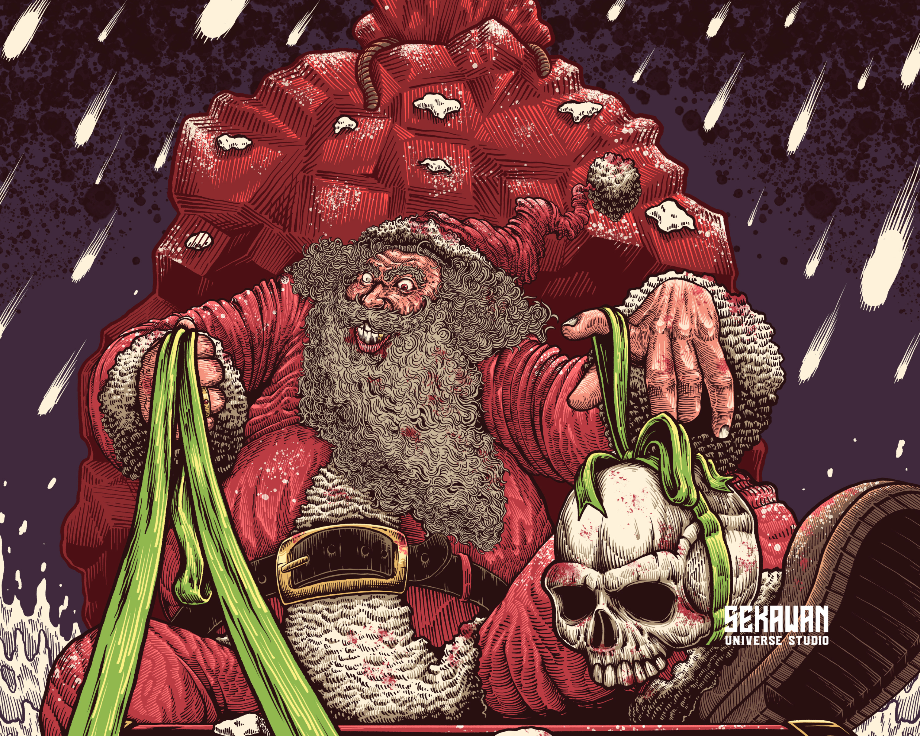 SANTA CLAUS apparel art art work character dark art design draw graphic design illustration merry christmas natal santa claus