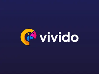 VIVIDO — Playful Video Brand Logo app icon brand guideline brand identity brand mark branding branding identity graphic design logo logo design media motion graphics parrot logo play button symbol tarikulbranding tech technology ui video brand visual identity