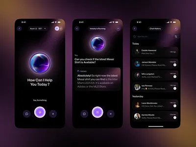 AI-Powered Voice Chat Mobile App ai assistant ai powered voice chat ai powered voice chat mobile app app design artificial intelligence chat ai chatlink mobile app clean ui gradient interactive interface machine learning mobile app productivity uiux uiux design voice ai voice chat mobile app