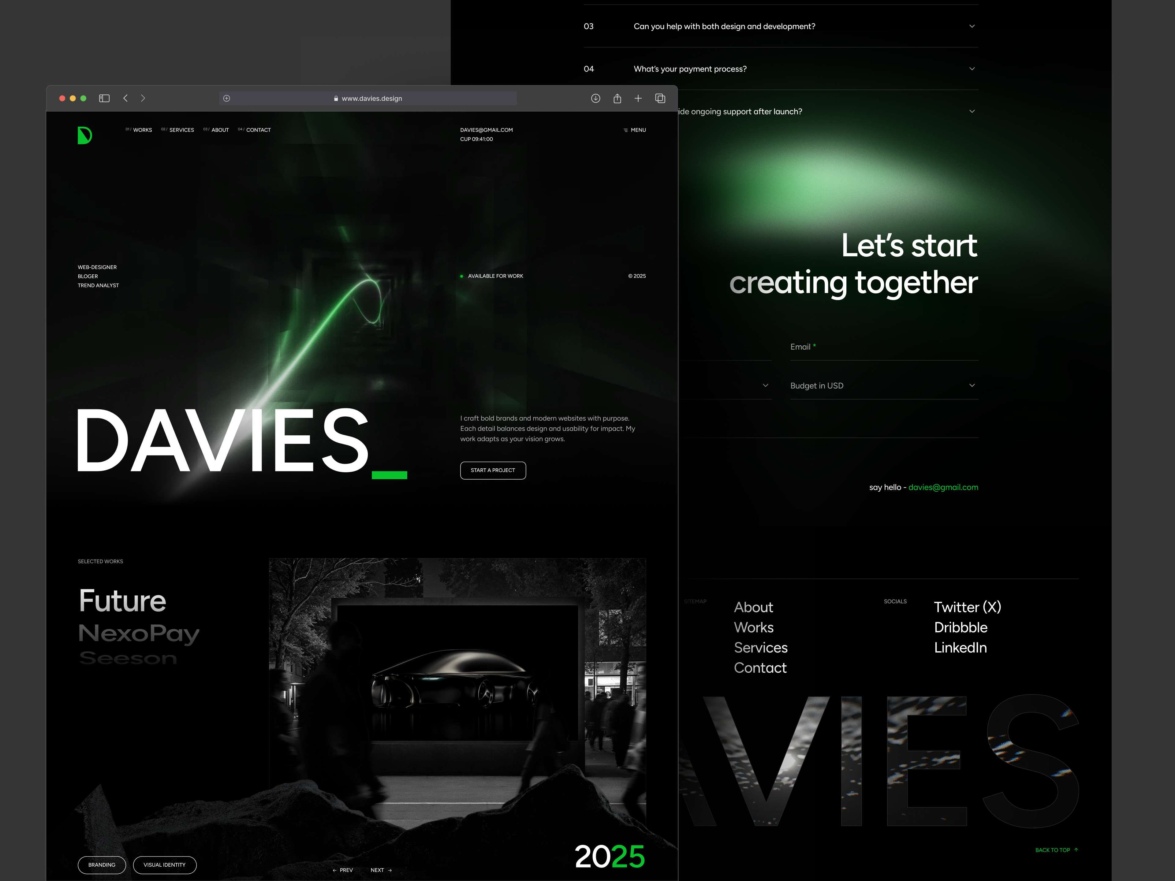 Davies – One-Page Portfolio WordPress Theme davies digitaldesign logancee portfolio studio uidesign uiux webdesign wordpress wordpresstheme