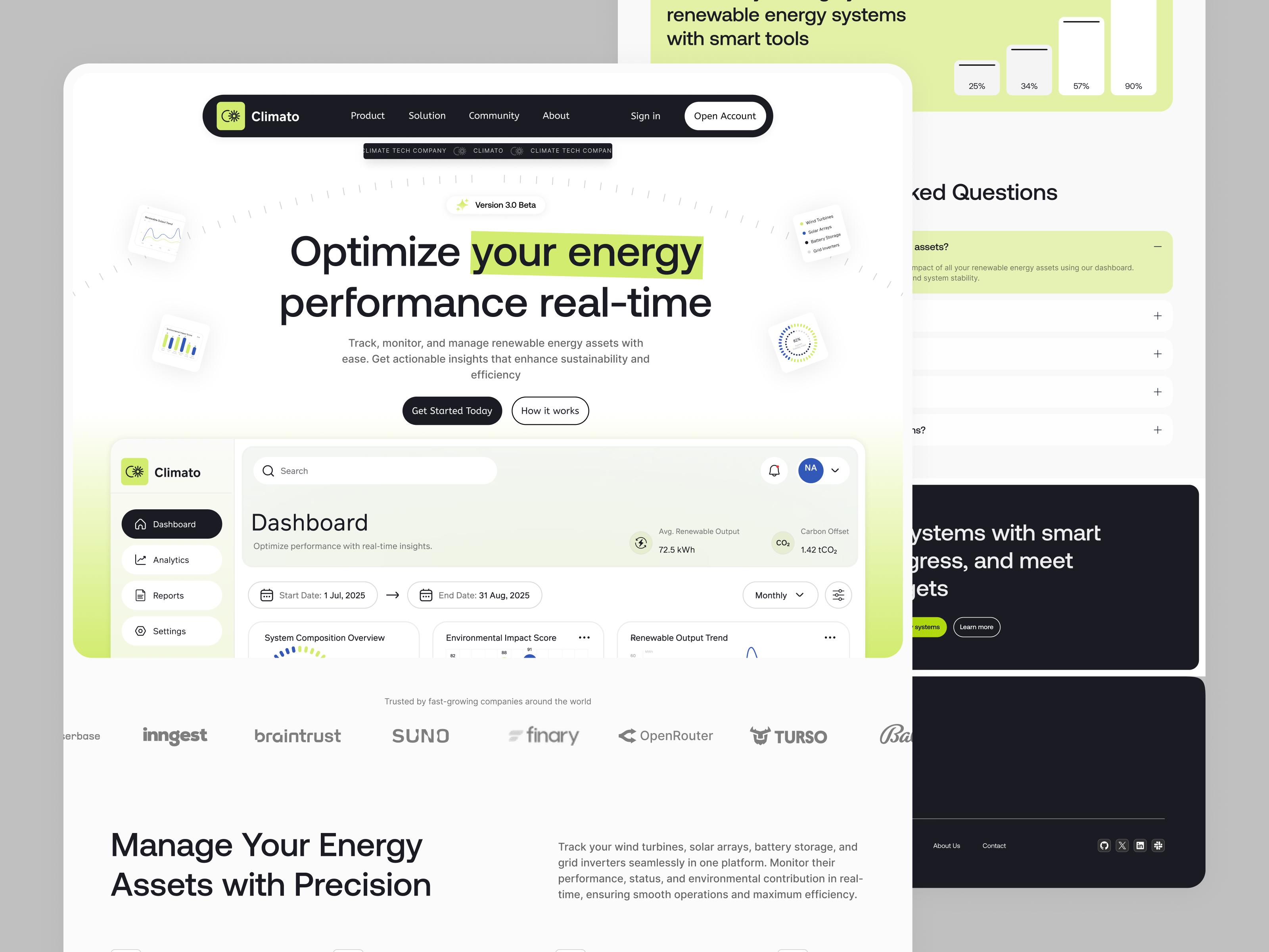 Example of Climato Landing Page