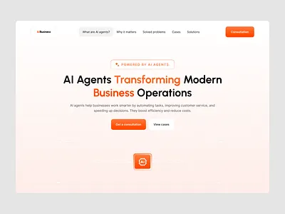 AI Agents Landing Page ai ai agent landing page ai agents ai web design artificial intelligence assistant business landing page saas startup ui design ux design web design website
