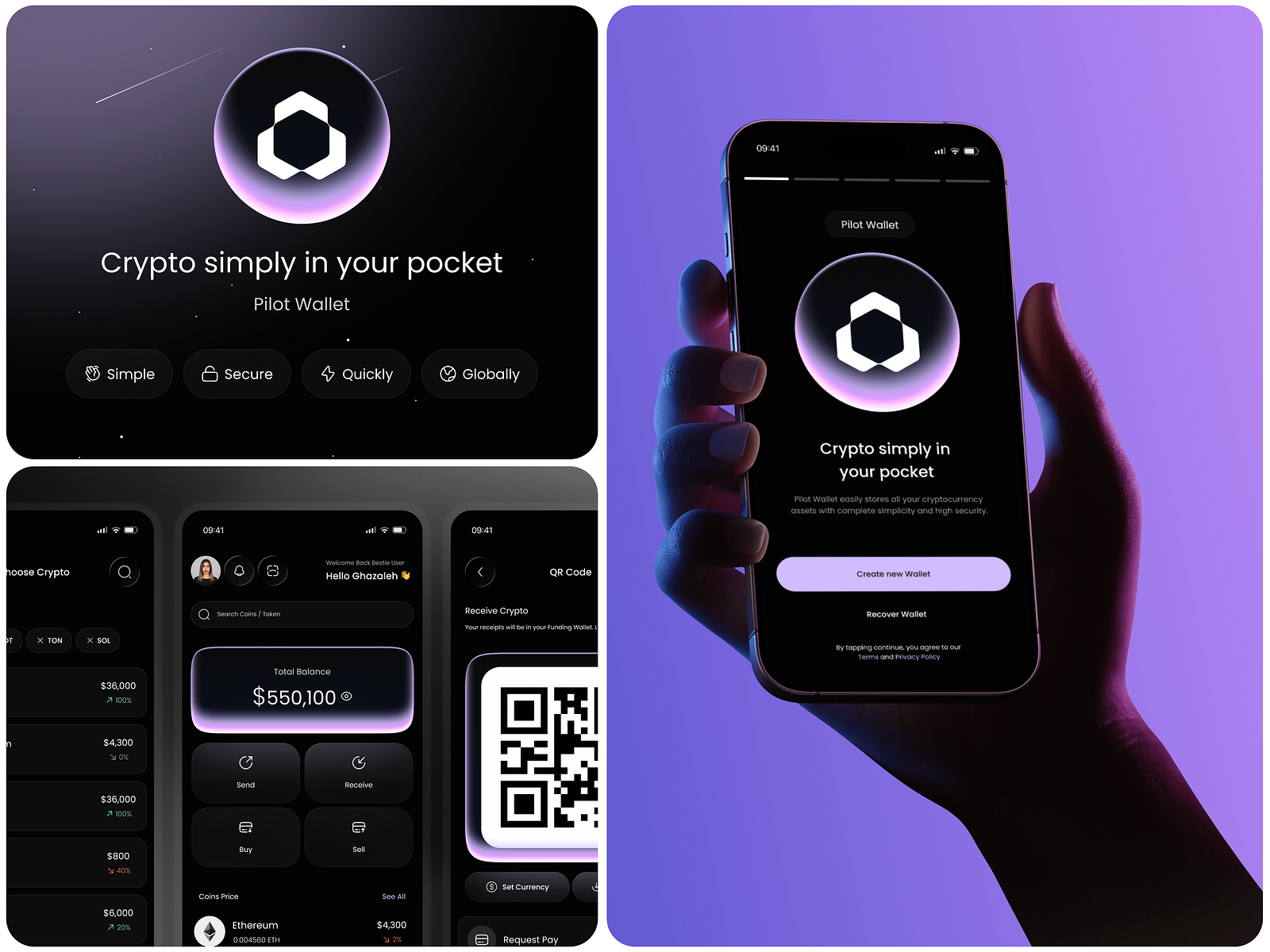 Crypto Wallet Mobile App by Ghazaleh.uiux on Dribbble
