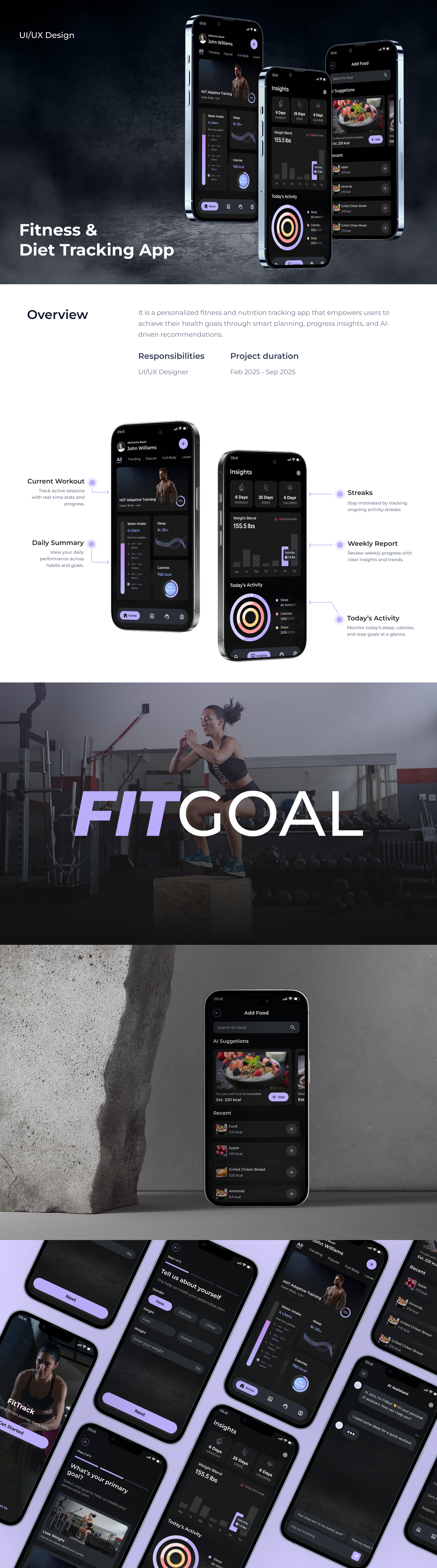 Fitness & Diet Tracking App UI/UX Design branding diet figma fitness graphic design mobile app tracking ui ux