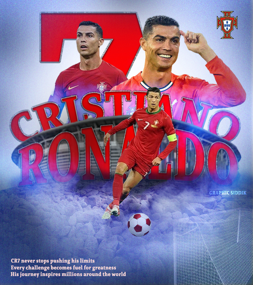 Cristiano Ronaldo Sports Poster CR7 action sports design athlete poster cr7 creative poster cristiano ronaldo digital art dribbble design football artwork football illustration football marketing football poster football social media modern poster design player poster soccer design sports branding sports graphic design sports poster sports visuals typography poster