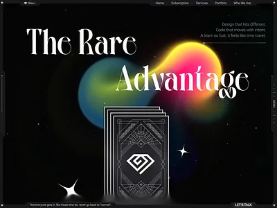 Website Features Section - Rare Design Labs 3d 3d animation animation application branding creative website design design agency development hover effect illustration minimal motion graphics three.js ui visual designer web design web3 website website animation